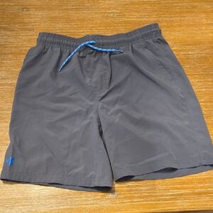 Under Armour Men’s Dark Gray Swim Trunks with Blue Drawstring